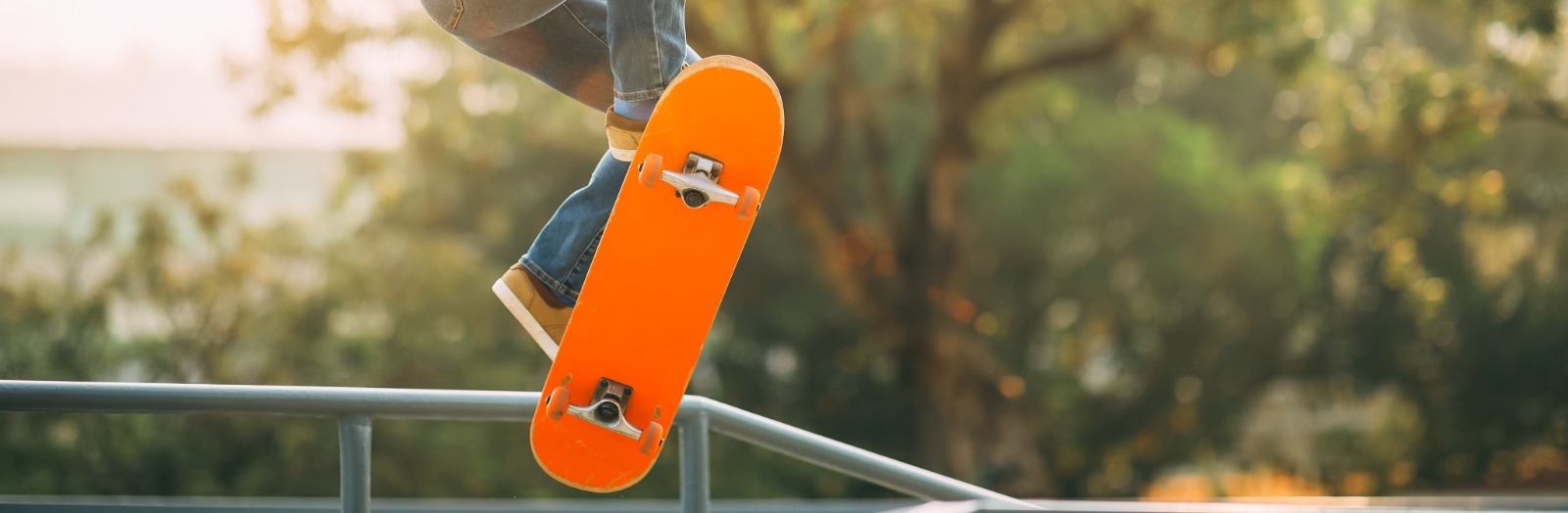 Skateboarder in a skate park