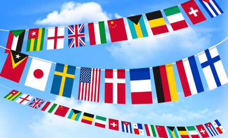 Different international flags