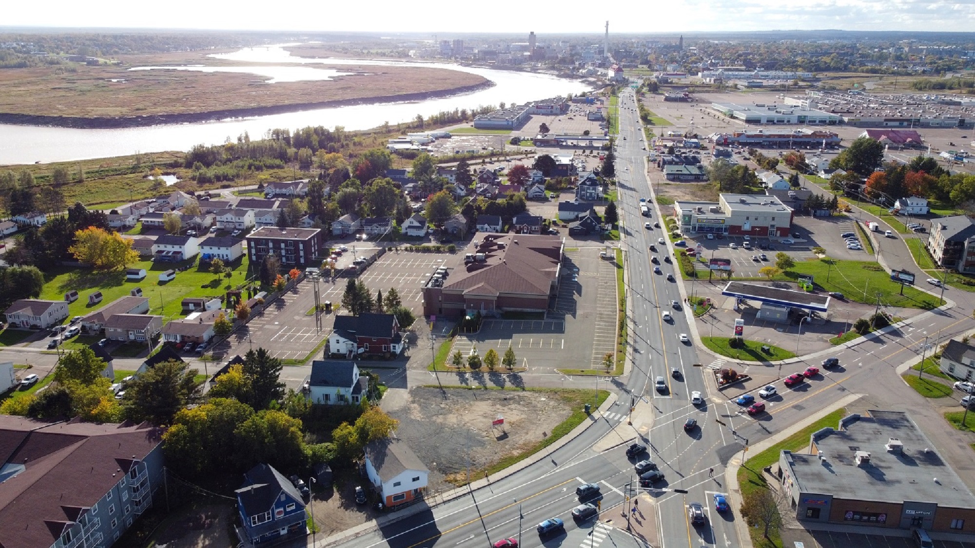 Vue aérienne du centre-ville de Dieppe