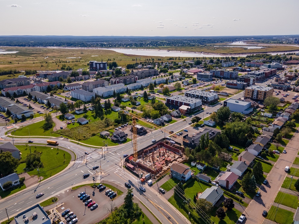 Aerial view of residential growth in Dieppe