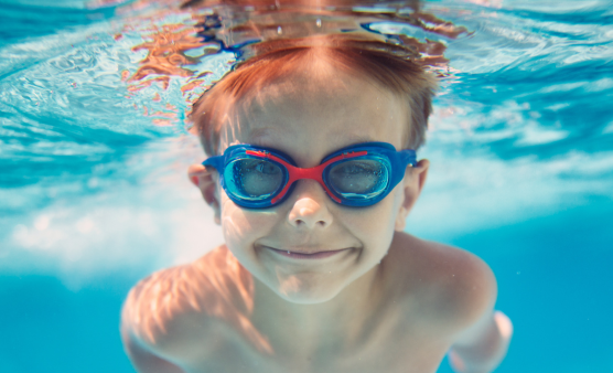 Boy swimming