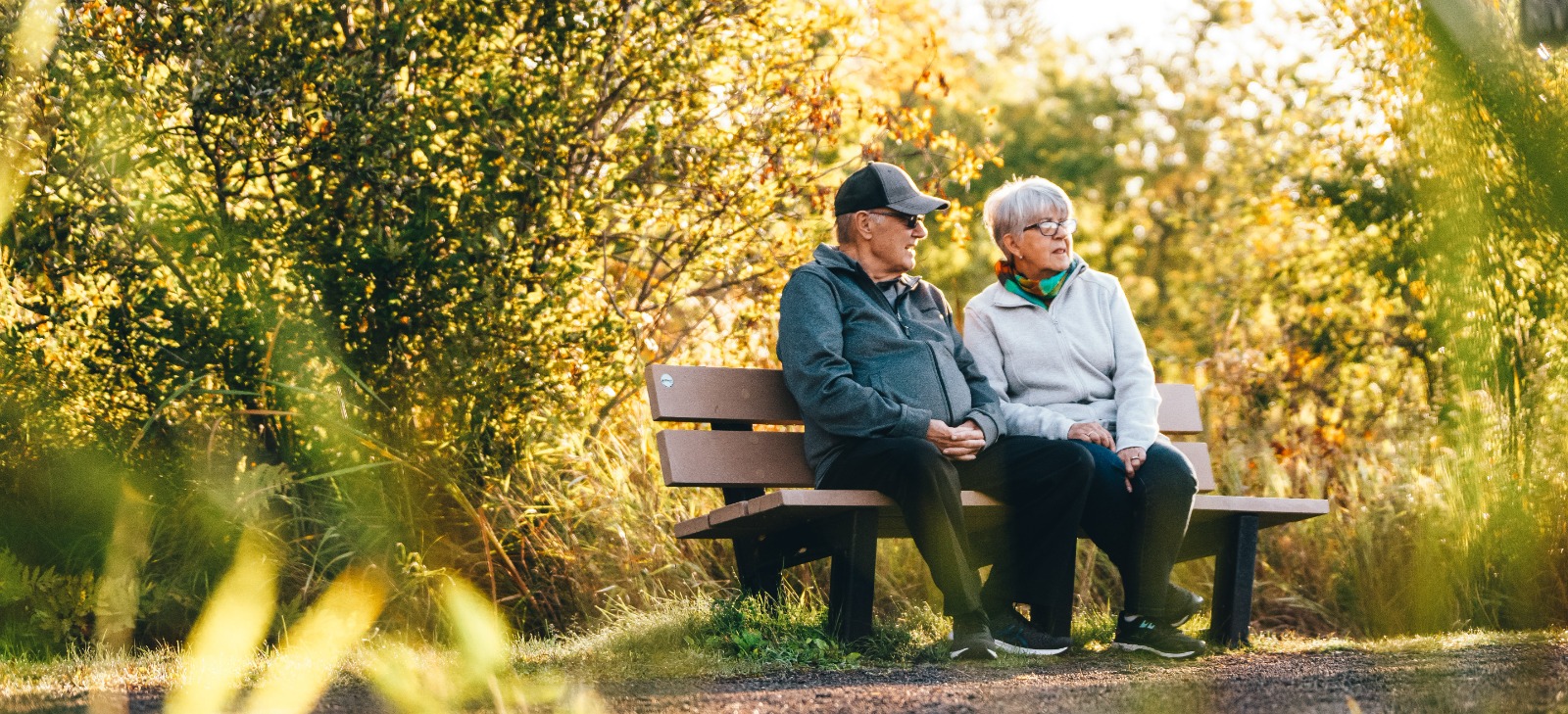 Seniors on a trail in Dieppe