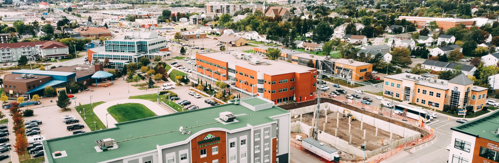 Vue aérienne du centre-ville de Dieppe