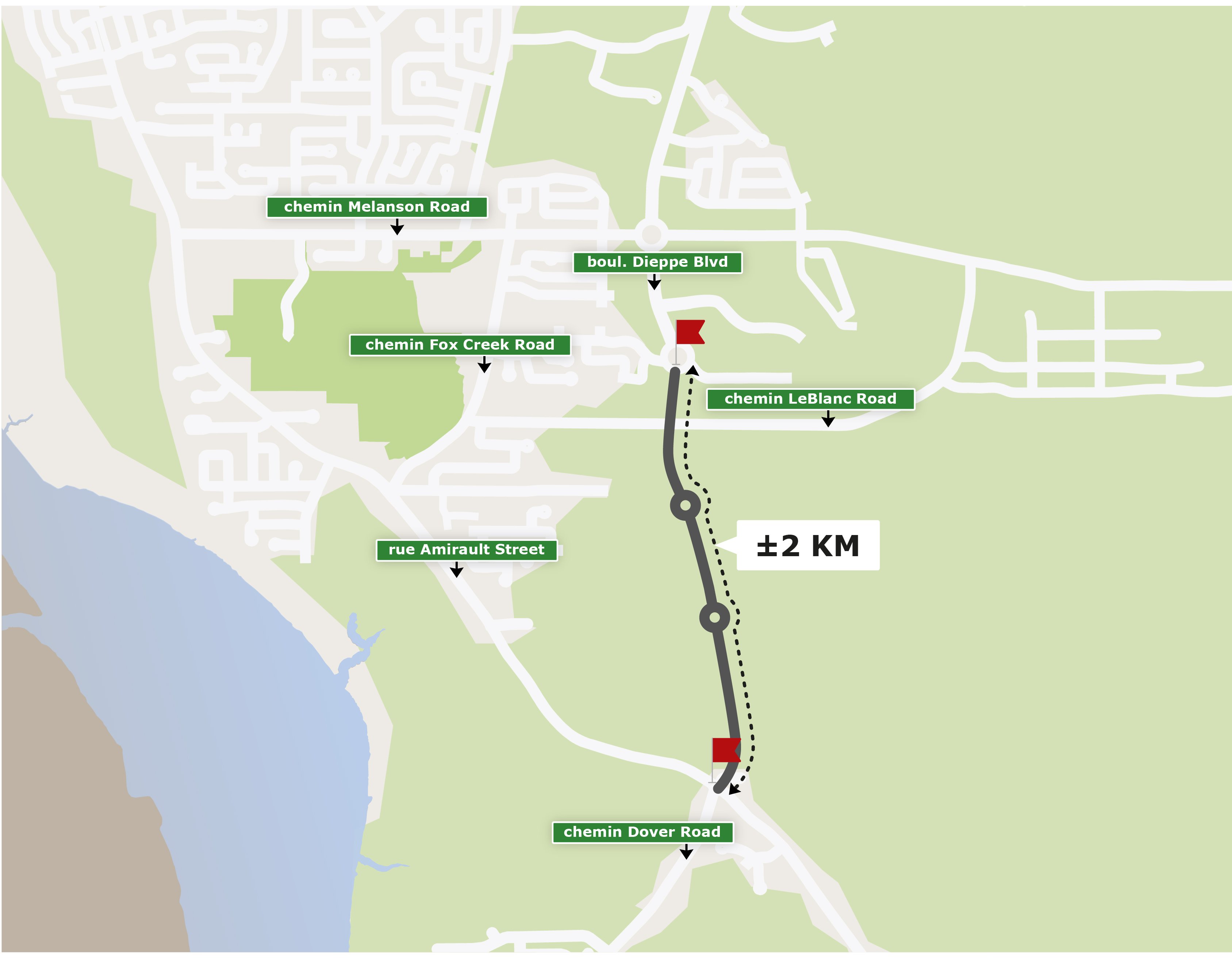 Preliminary design of the extension of Dieppe Boulevard