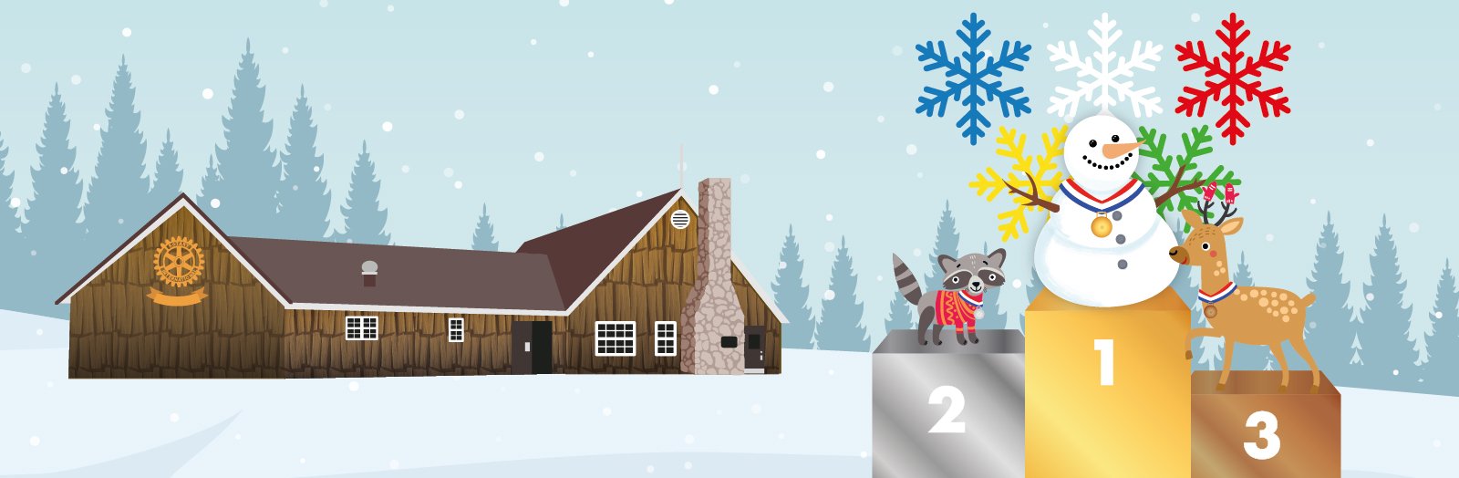 Dieppy and his friends on the podium in front of the Rotary Pavilion.