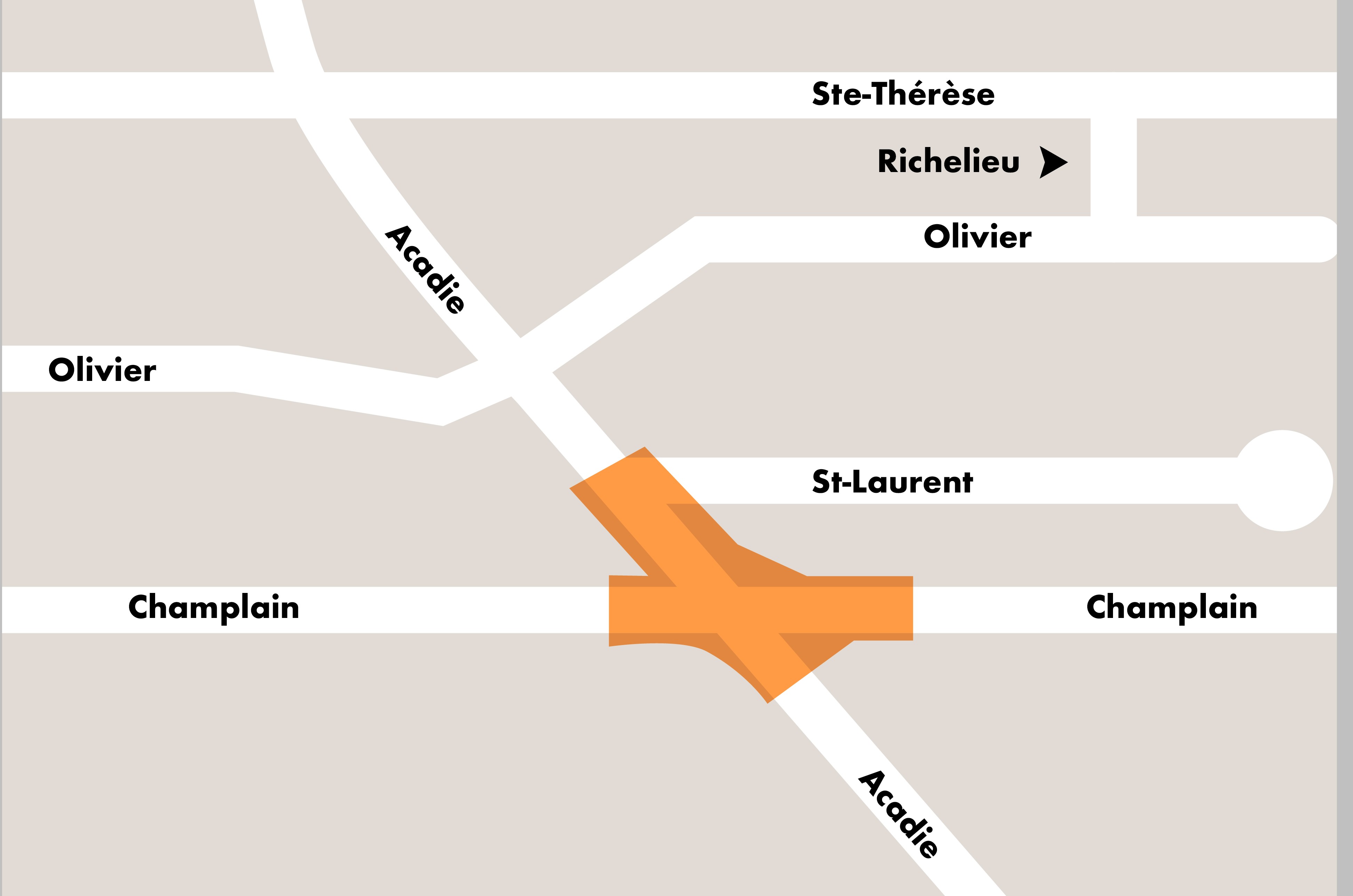 Carte démontrant la zone de construction