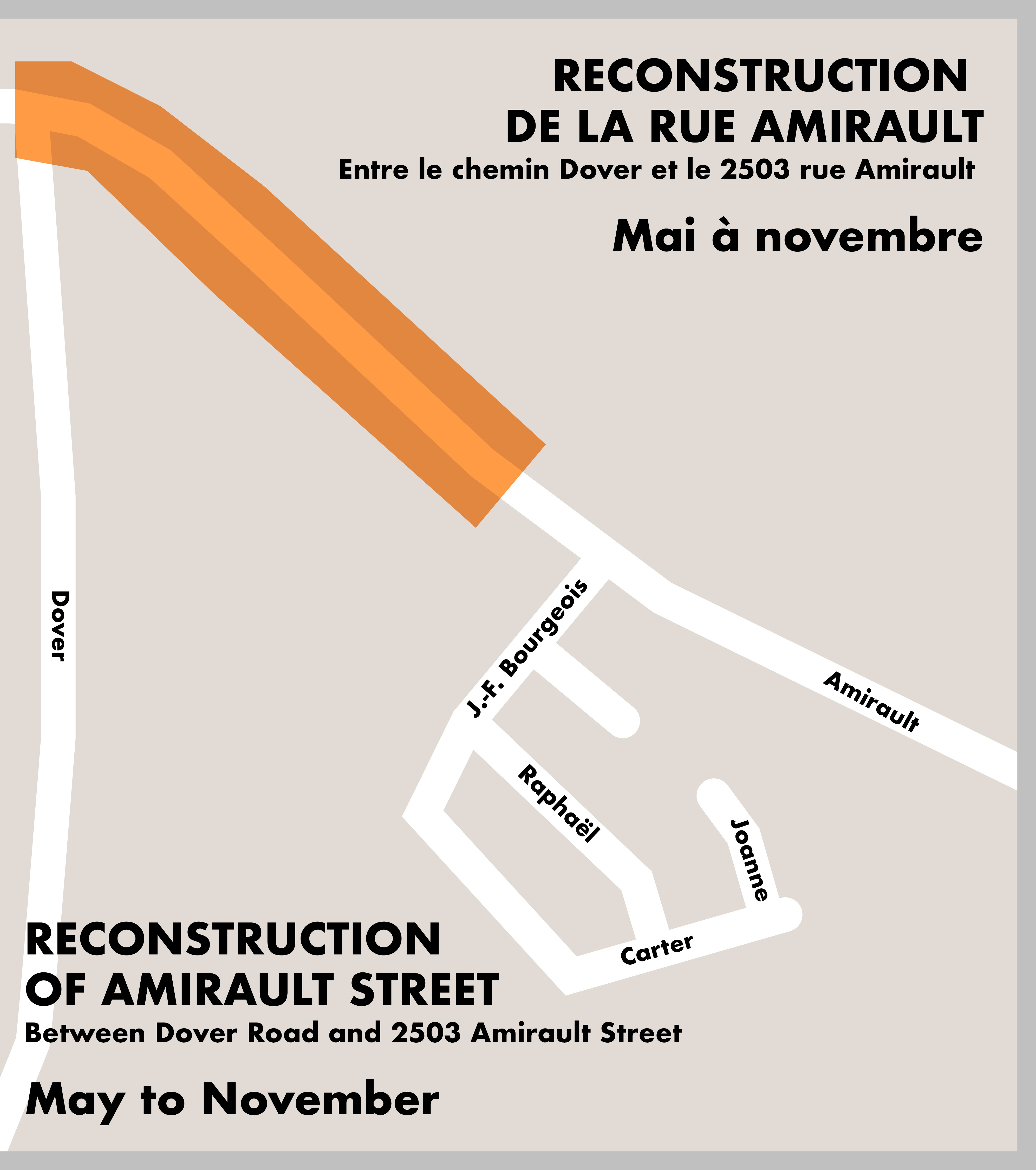 Carte montrant les limites du chantier de construction