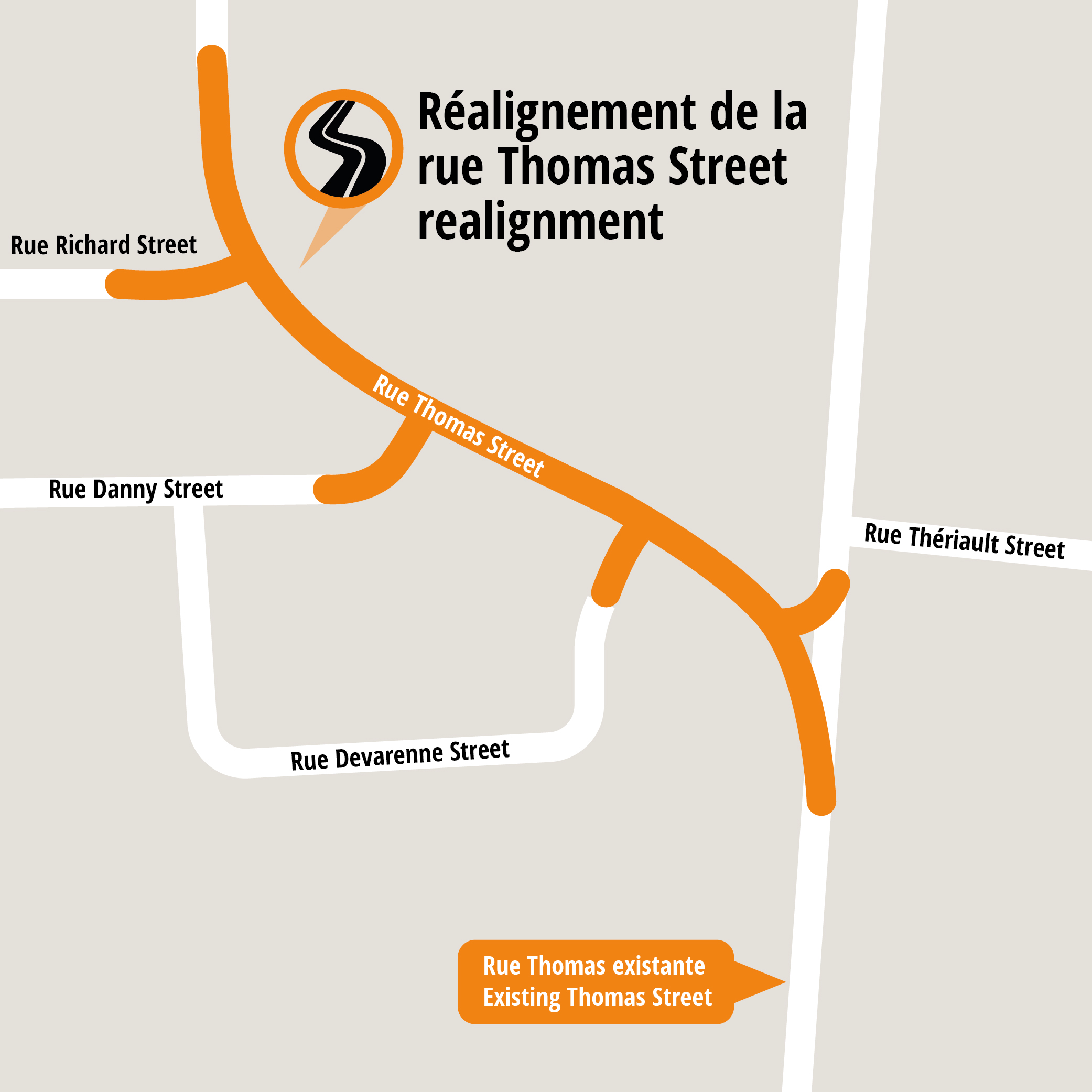 Carte montrant le chantier