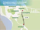 Tracé de l'extension du boulevard Dieppe
